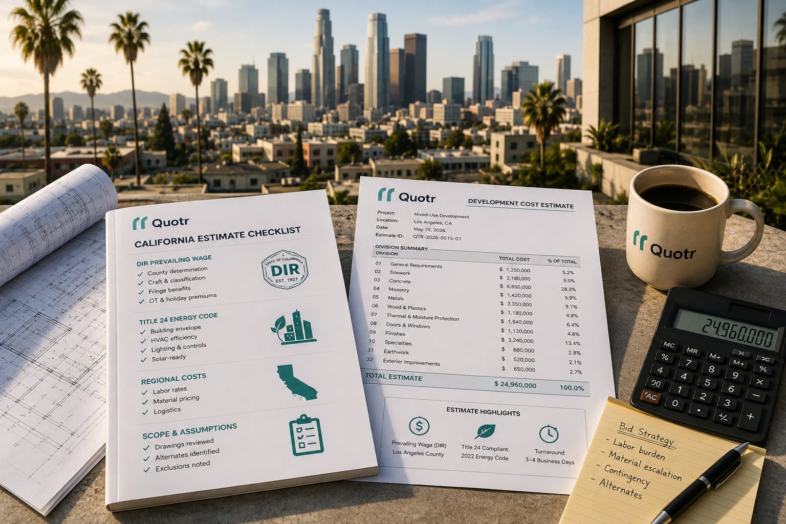 quotr.ai Outsource Construction Estimating Services in California (2026) card