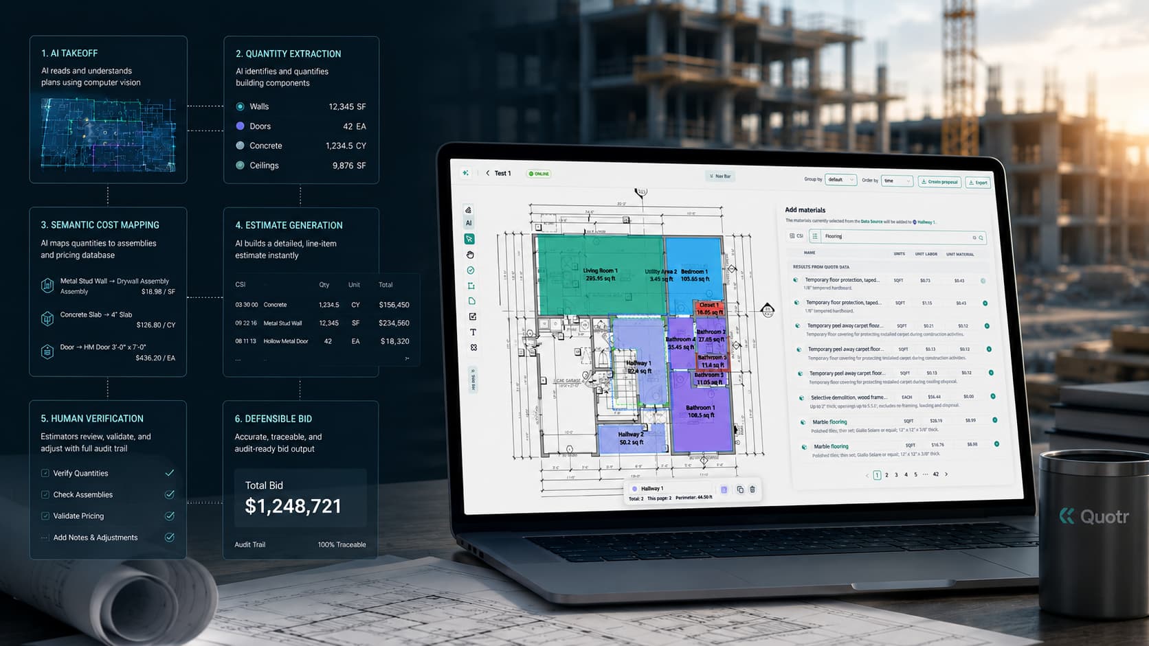 quotr.ai how ai construction estimating works card